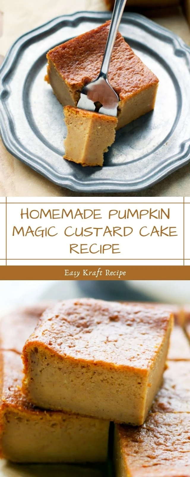 HOMEMADE PUMPKIN MAGIC CUSTARD CAKE RECIPE