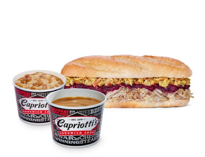 Capriotti's gravy and mashed potatoes alongside The Bobbie sandwich.