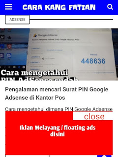 Iklan Melayang/floating ads di blog