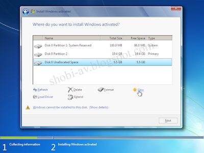 cara install windows 7 lengkap dengan partisi