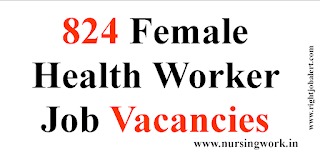 824 Female Health Worker Job Vacancies