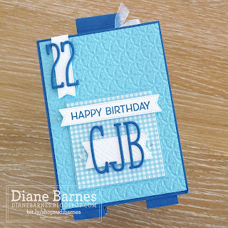 Handmade 3d interactive fun fold suitcase card designed by Di Barnes - made with Stampin Up Alphabet A La Mode dies, Basics embossing folder and Artistically Inked stamp set. #colourmehappy - stampinupcards - cardmaking - fancyfoldcards - Stampinupaustralia