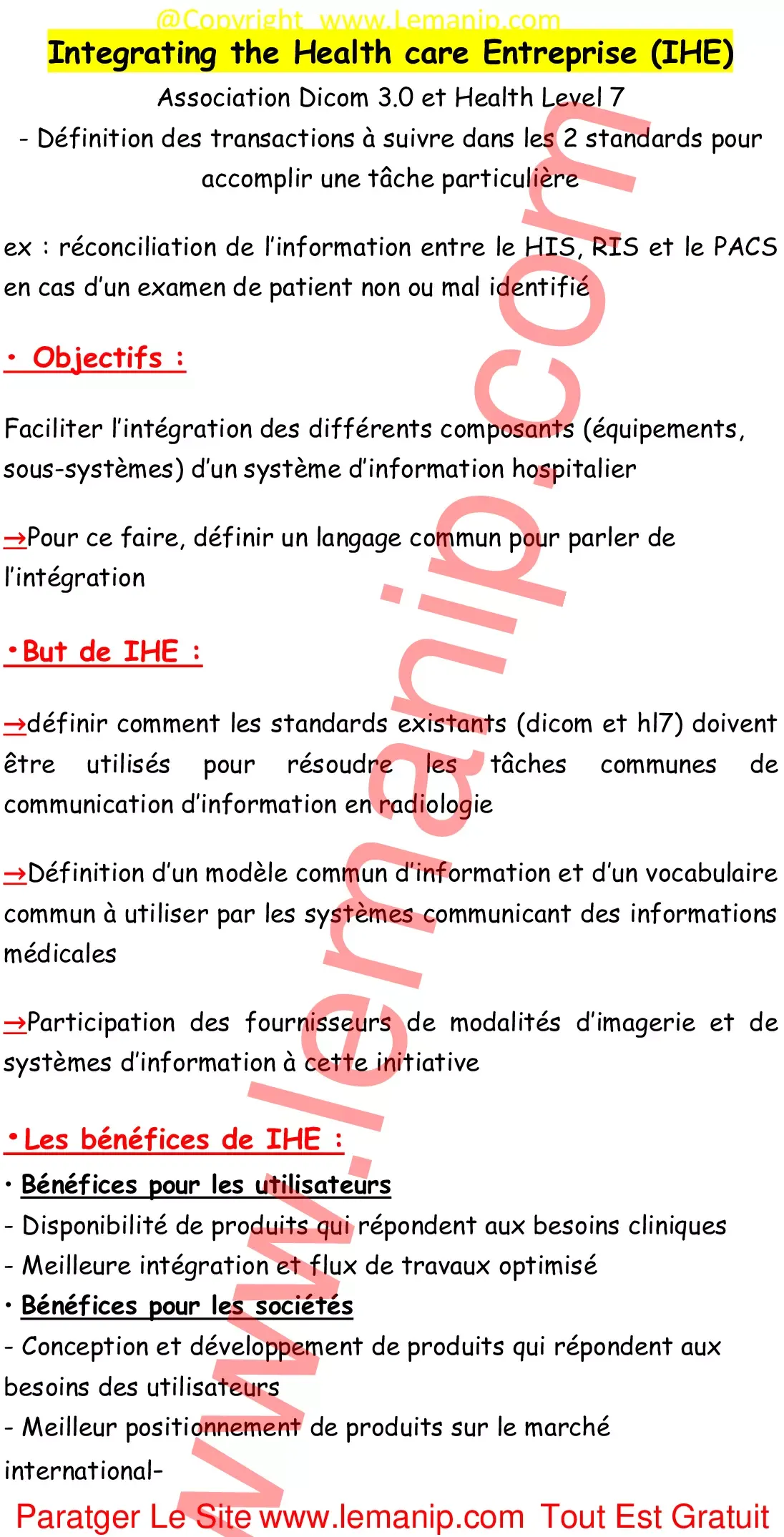 Résumé Cour43 Du Module Réseau De Communication Et Archivage radiologique 3