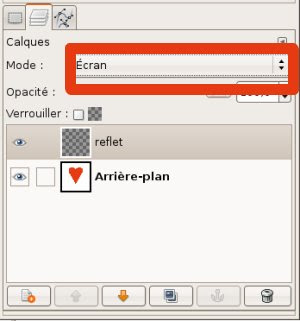 gimp calque mode ecran
