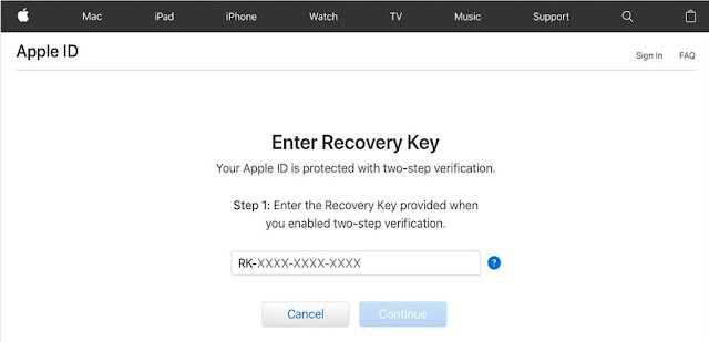 How to reset Apple ID password via recovery key