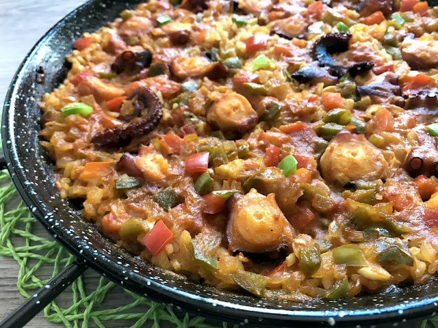 ARROZ DE PULPO al horno. Receta Fácil y Rica