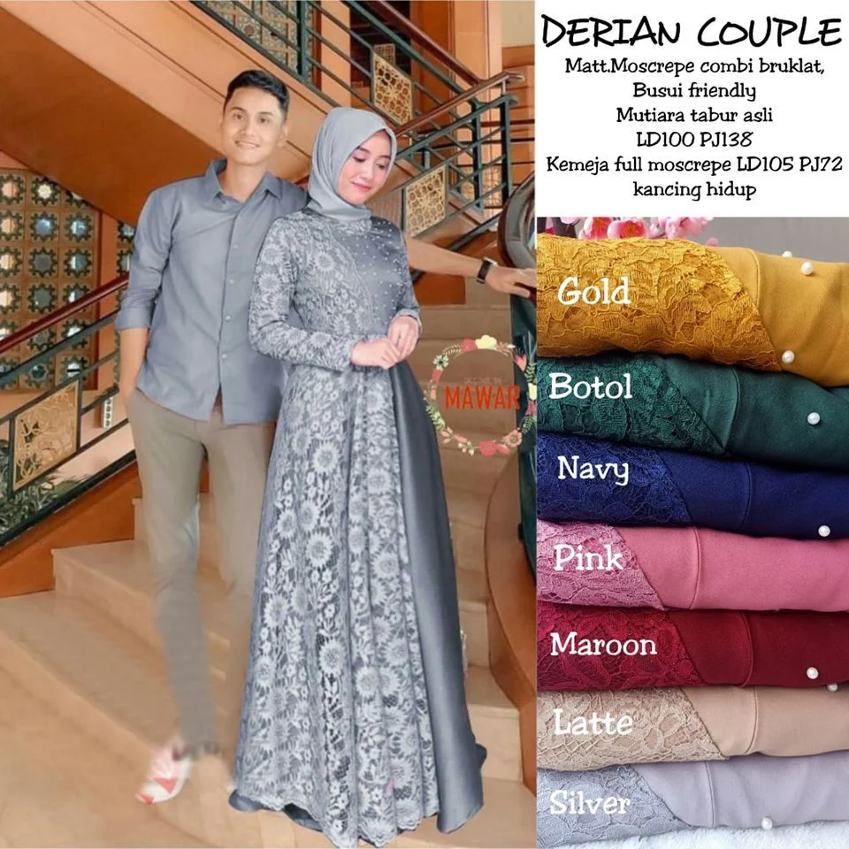 Terbaru Wa 0895 2103 6753 Gamis Brokat Couple Turkish - Baju gamis couple tanah abang