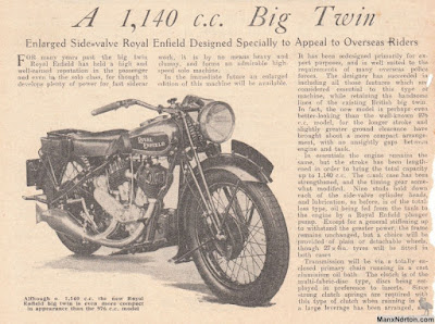 Newspaper clipping of new Royal Enfield.
