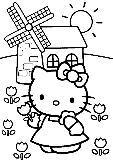 Belajar Mewarnai Hello Kitty