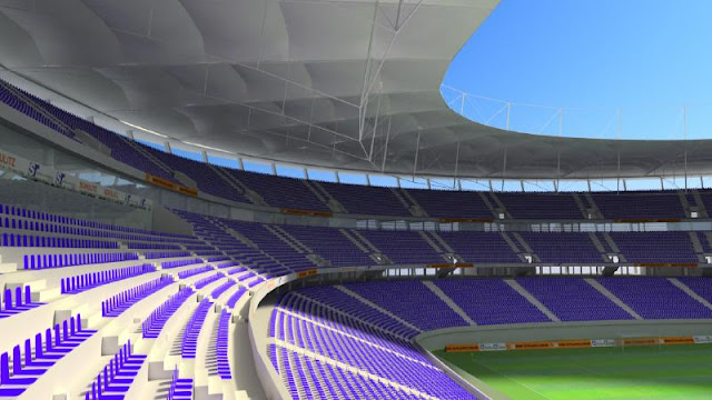 As arquibancadas da Arena Fonte Nova foram verticalizadas para melhor visualização do campo