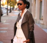 beaute j'adore diy, diy outerwear, transition coat, tweed, outerwear