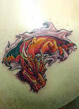 Red Head Dragon Tattoo Design