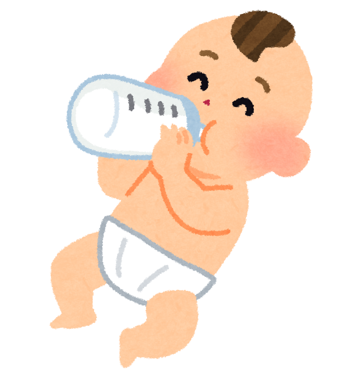 哺乳瓶でミルクを飲む赤ちゃんのイラスト かわいいフリー素材集 いらすとや
