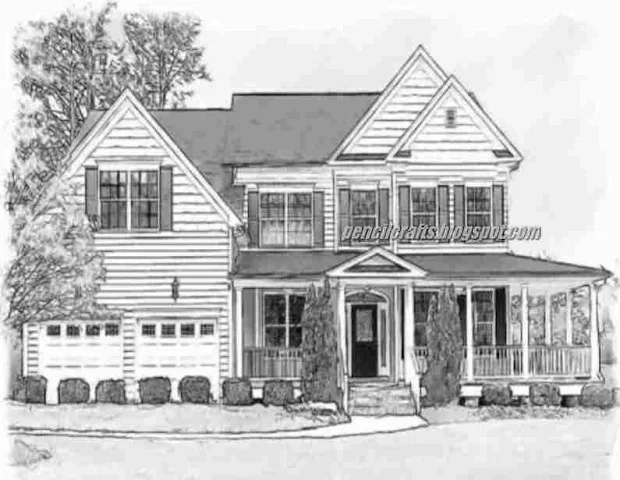 House Drawing By Pencil