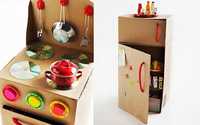 Cocinas de cartón DIY para niños