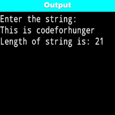 C program to calculate length of string using strlen() function