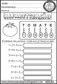 atividades para alfabetização, formação de palavras