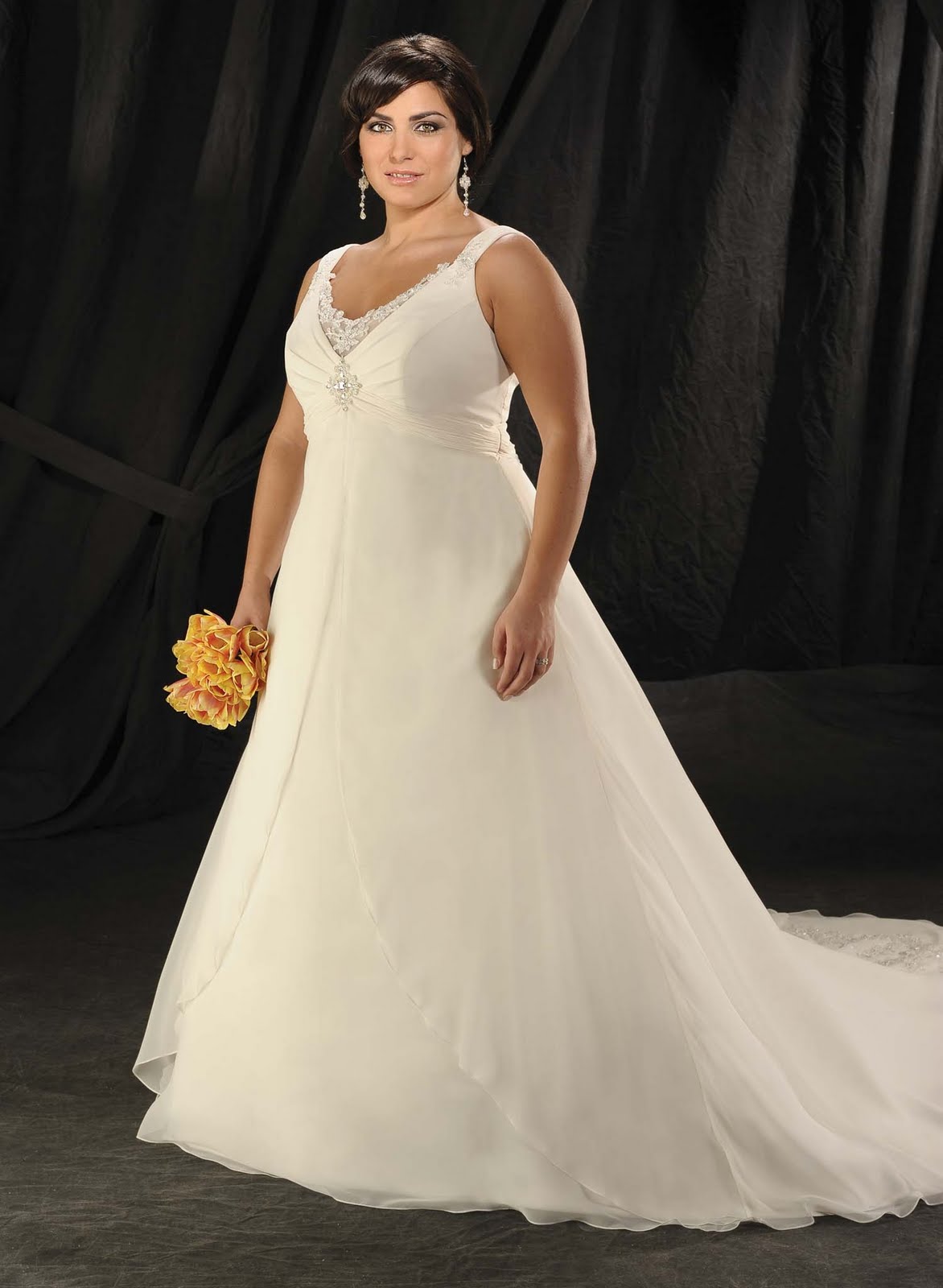 Chiffon wedding gown and