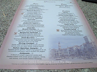 Nicolinni's Menu Front Side Bottom