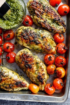 #Recipe : 2 Ingredient Pesto Chicken