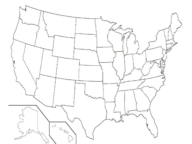 Map United States Blank 