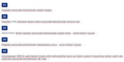 Contoh Soal Kegiatan Pariwisata yang Berkelanjutan