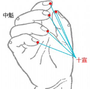 十宣穴位 | 十宣穴痛位置 - 穴道按摩經絡圖解 | Source:big5.wiki8.com