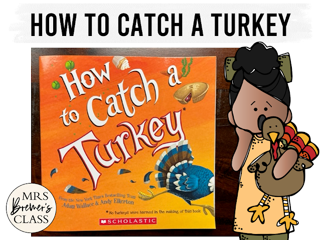 How to Catch a Turkey book activities unit with literacy printables, reading companion activities, lesson ideas, worksheets, and a craft for Kindergarten and First Grade