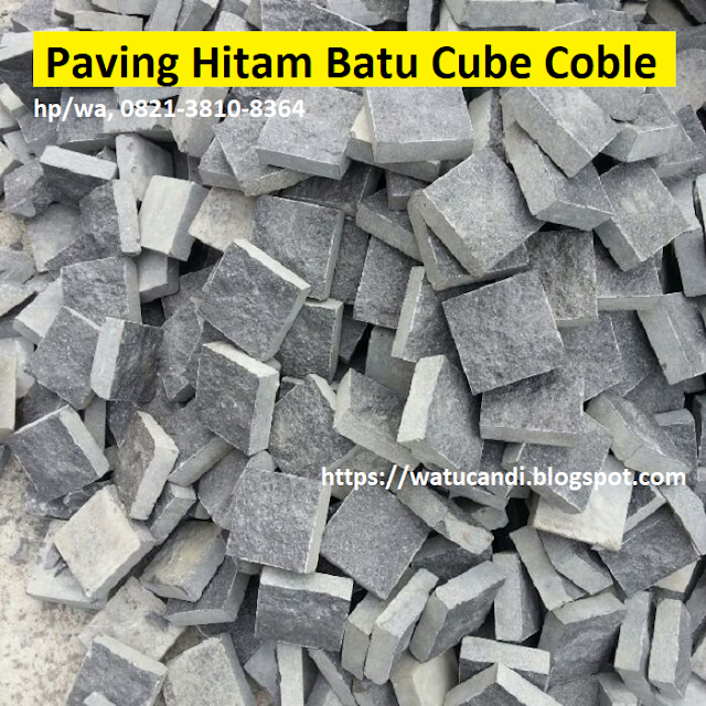 dekorasi paving batu alam  alas lantai luar pada pathway, halaman, taman dan trotoar, di jual paving block batu kotak baru dari produksi batu alam pengrajin pabrikan.