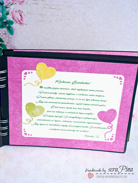 Energiczny kolorowy album ze zdjęciami prezent na 18 urodziny dla przyjaciółki ręcznie robiony scrapina handmade scrapbooking osiemnastka pamiątka dla dziewczyny papiery uhk gallery on my owl pastel