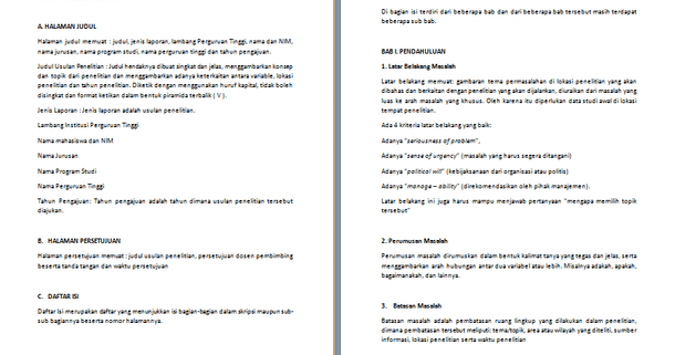 Contoh Proposal Penelitian (Sistematika Penulisan 