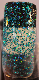 nailofatale glitter on black glitter on white