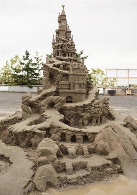 Sand Sculpture Art Work - Sculptures working on his creation...