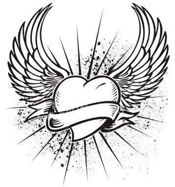 heart tattoo designs. Flaming black heart tattoo.