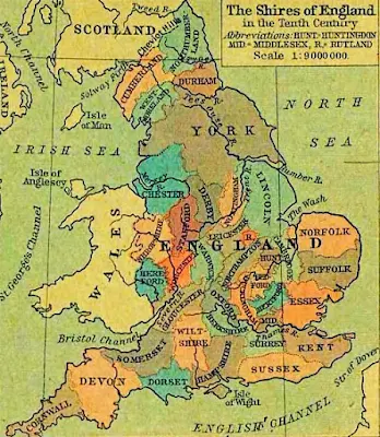 Cartina Inghilterra 900-1000