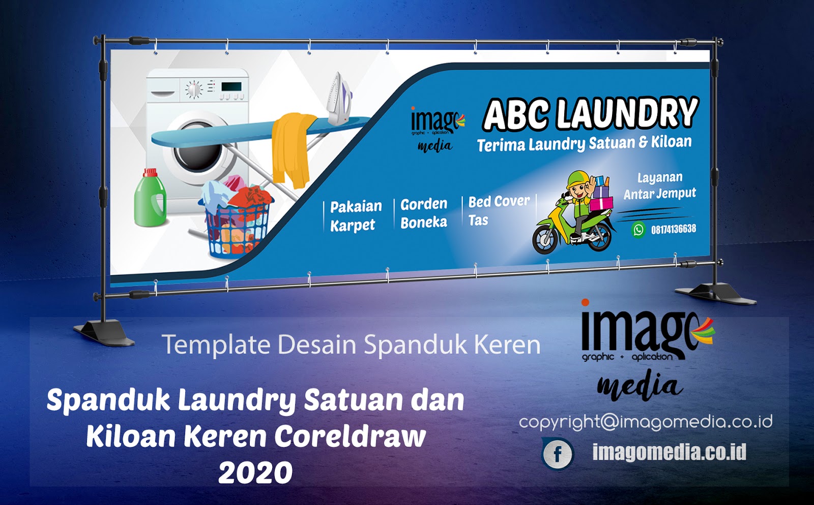 Desain Spanduk  Laundry Satuan dan Kiloan Keren Coreldraw  2021 Imago 