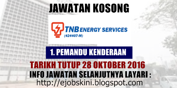 Jawatan Kosong TNB Energy Services (TNBES) - 28 Oktober 2016