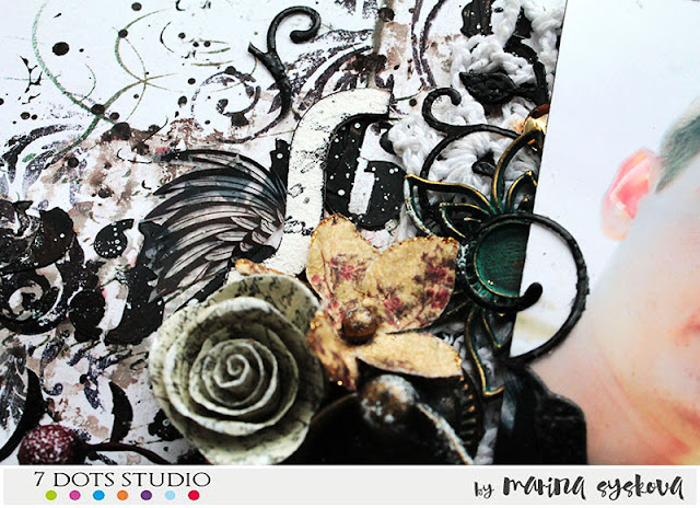 @marina.syskova #mixedmedia #scrap #scrapbooking #lo #layout  #7dotsstudio