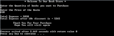 Write a program to calculate the total expenses. Quantity and price per item are input by the user and discount of 10% is offered if the expense is more than 5000.