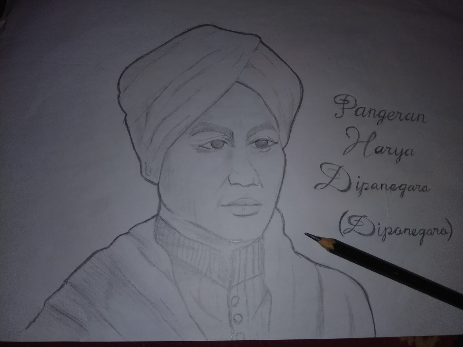 Gambar Sketsa Wajah Pangeran Diponegoro