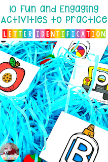 Use these letter fluency and letter identification activities in your classroom this year for exciting literacy activities they will love. From magnetic letters to sensory bins, these activities will keep your students excited about learning letter names and sounds with hands on engaging activities you can do in centers, as independent practice, or even as a whole group activity. #tarynsuniquelearning #letteridentification #lettersounds #practicingletteridentificationandsounds