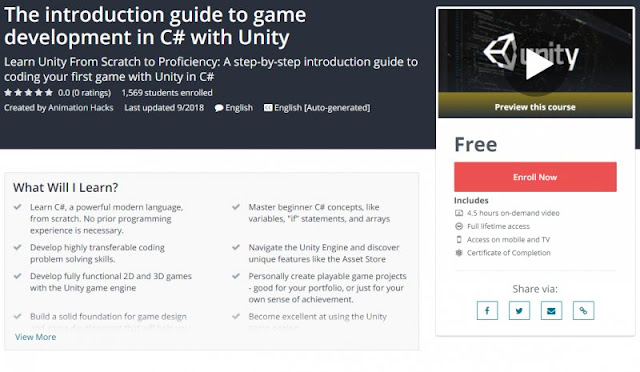 [100% Free] The introduction guide to game development in C# with Unity