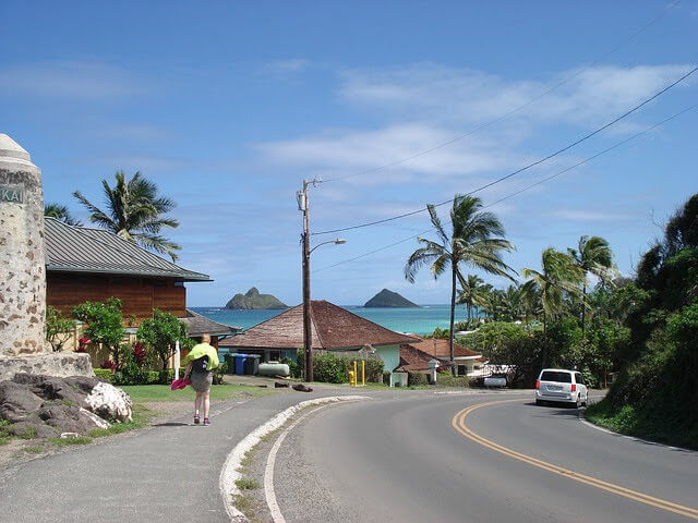 Driving in the local area in Hawaii.