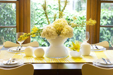 yellow wedding centerpiece