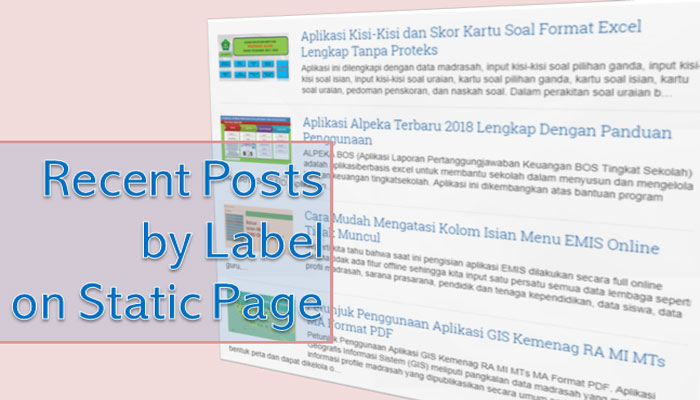 Cara Membuat Recent Posts by Label on Static Page Blogger AMP HTML