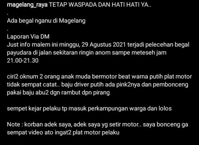 Viral... Awas Ada Begal Payudara