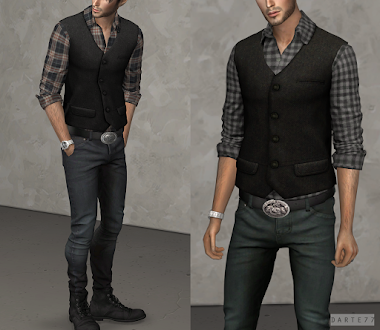 Rolled Sleeve Shirt (With Vest)