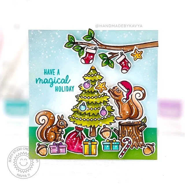 Sunny Studio Stamps: Squirrel Friends Card by Kavya (featuring Santa Clause Lane, Cozy Christmas)