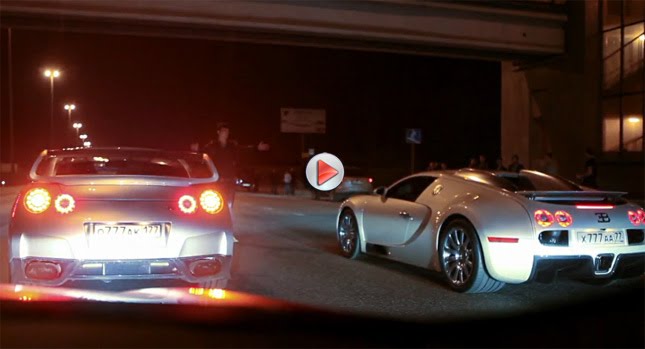 VIDEO 730HP Nissan GTRs are no Match for Bugatti Veyron 164