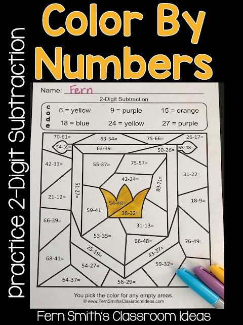 Are you working on the multiple ways to write subtraction problems with second graders? This blog post has some tips, resources and lessons to help your students practice  2-digit subtraction problems. Fern Smith's Classroom Ideas